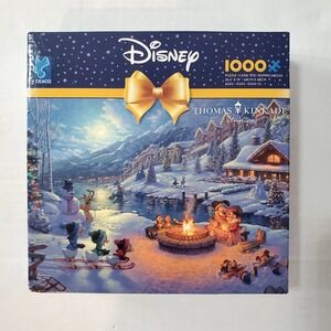 CEACO Mickey and Minnie Christmas Lodge 1000 Piece Jigsaw Puzzle Kinkade Disney
